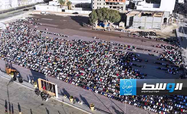 صلاة العيد في ساحة دارنس وسط مدينة درنة، 16 يونيو 2024. (صندوق إعادة إعمار درنة)
