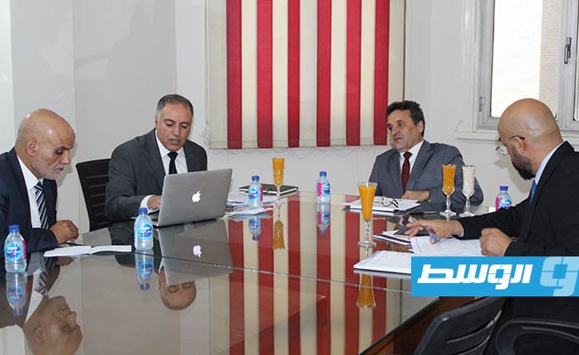 جانب من اجتماع اللجنة الحكومية المكلفة الوقوف على أوضاع الجالية الليبية في مصر (السفارة الليبية بمصر)