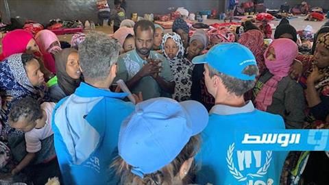 لاجئين في مركز احتجاز عين زارة (مكتب المفوضيةا لسامية للأمم المتحدة في ليبيا)