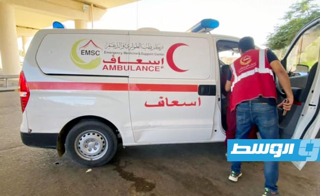 سيارة إسعاف بمستشفى الحروق والتجميل في طرابلس، 27 أغسطس 2022. (مركز طب الطوارئ والدعم)