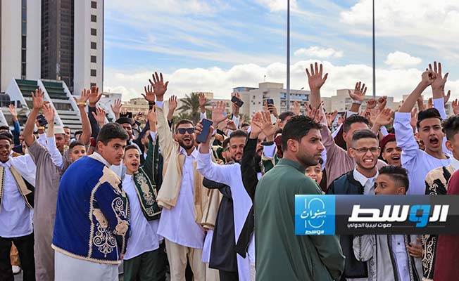 احتفالات بالزي الوطني في بنغازي لحلول العيد، 10 أبريل 2024. (إعلام القيادة العام)