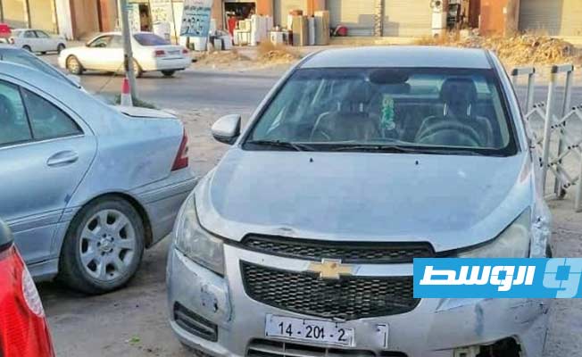السيارة المسروقة بعد ضبطها في عين زارة، 5 أغسطس 2022. (مديرية أمن طرابلس)