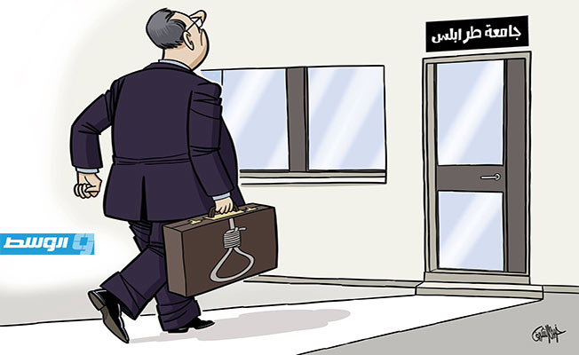 كاريكاتير خيري - وزير التعليم العالي يتمنى عودة مشانق 7 أبريل إلى الجامعات