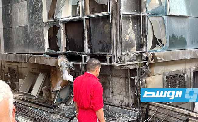 إخماد حريق اندلع بمبنى الهيئة العامة للأوقاف في طرابلس