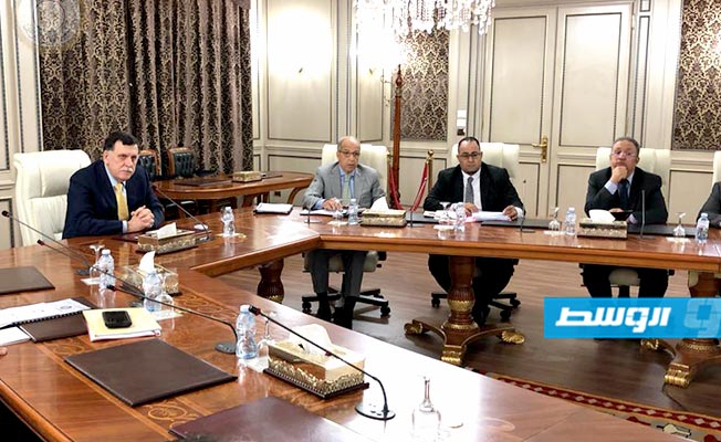 السراج خلال اللقاء الموسع لمناقشة تطوير قاعدة البيانات الوطنية في العاصمة طرابلس. (المجلس الرئاسي)