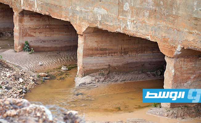 مناطق متضررة جراء السيول في البيضاء، الأحد 14 يناير 2024. (حكومة حماد)