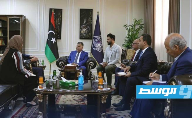لقاء اللواء خالد مازن مع سفير هولندا لدى ليبيا في طرابلس، الإثنين 6 يونيو 2022. (وزارة الداخلية)