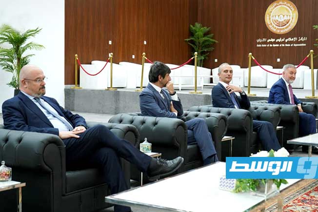 Aguila Saleh discusses the latest political developments and bilateral cooperation with an Italian parliamentary delegation