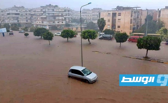 الأمطار الغزيرة في مدينة البيضاء, 7 نوفمبر 2020. (بوابة الوسط)