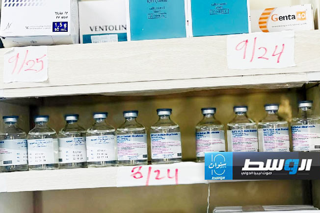 أدوية متوفرة في الصيدلية المركزية بمستشفى صبراتة التعليمي، 27 فبراير 2024. (وزارة الصحة)