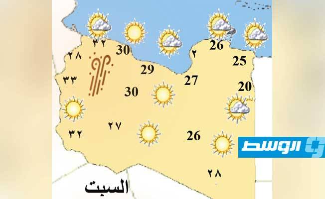 «الأرصاد»: طقس مشمس على غالب مناطق الشمال الليبي