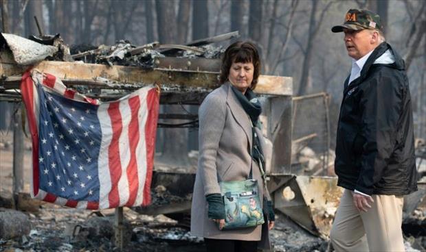 باراديس المدمرة تثير حزن ترامب خلال زيارته لها عقب حريق «كامب فاير»