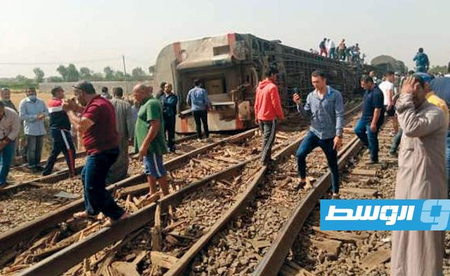 إصابة 97 شخصا في حادث قطار بمدينة طوخ المصرية