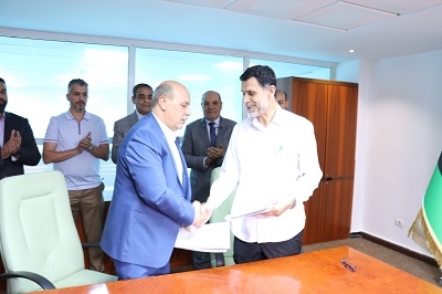 جانب من توقيع اتفاقية نقل الحجاج الليبيين إلى الأراضي المقدسة، الإثنين 22 مايو 2023 (وزارة المواصلات)