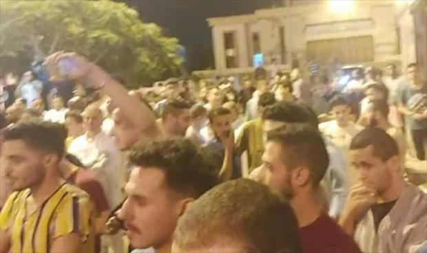 مظاهرة في مصراتة للتضامن مع الوزير فتحي باشاغا، 29 أغسطس 2020. (الإنترنت)