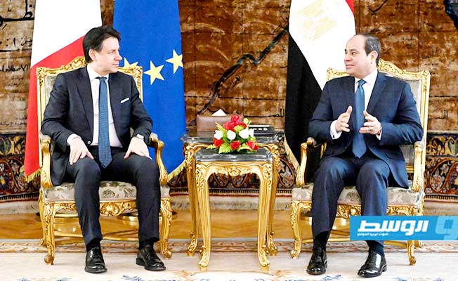 توافق مصري - إيطالي على تكثيف الجهود لدعم التسوية الشاملة للأزمة الليبية