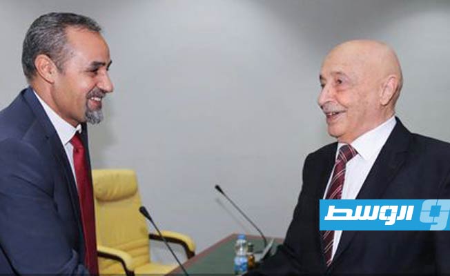 لقاء عقيلة صالح مع عدد من أعضاء مجلس الدولة في سرت، الثلاثاء 14 يونيو 2022. (مجلس النواب)