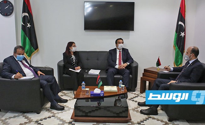 محمد عماري زايد، مع السفير التركي لدى ليبيا سرحت أكسن, 21 سبتمبر 2020. (المجلس الرئاسي)