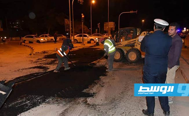 انتهاء رصف وصيانة بعض الطرق في بنغازي
