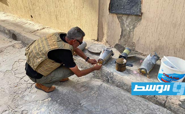 مخلفات حرب جرى انتشالها من منطقتي باب بن غشير ومستشفى شارع الزاوية في طرابلس، الأحد 28 أغسطس 2022. (وزارة الداخلية)