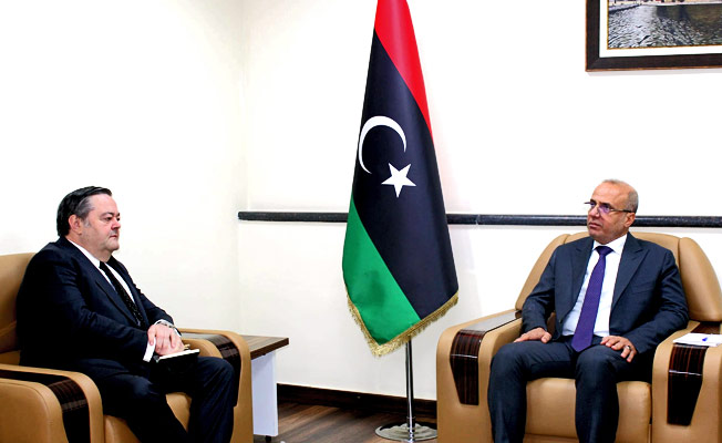 اللافي والسفير الإسباني في لقاء بالعاصمة طرابلس، 24 سبتمبر 2023. (المجلس الرئاسي)