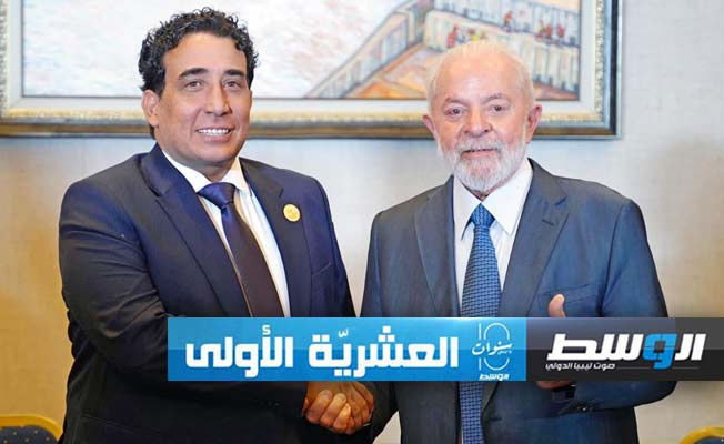 المنفي يبحث مع دا سيلفا عودة السفارة والشركات البرازيلية إلى ليبيا