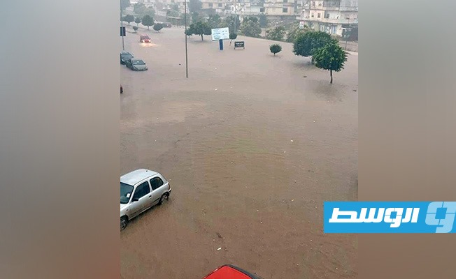 الأمطار الغزيرة في مدينة البيضاء, 7 نوفمبر 2020. (بوابة الوسط)