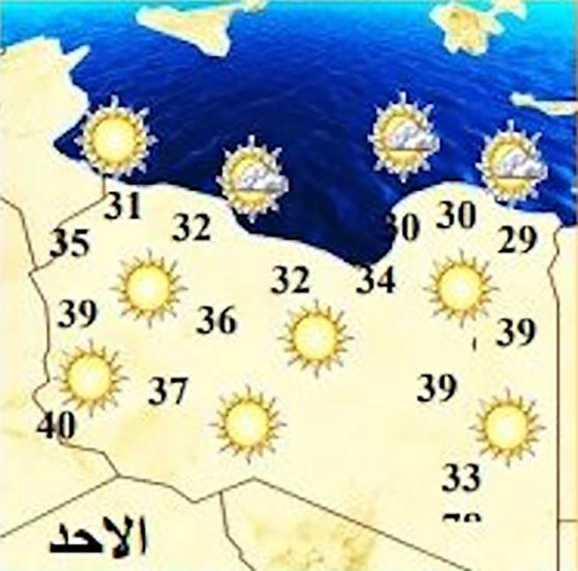 الأرصاد: طقس صيفي معتدل على أغلب مناطق ليبيا