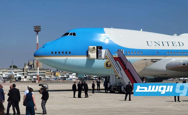 طائرة الرئيس الأميركي تحط في مطار بن غوريون. (الإنترنت)