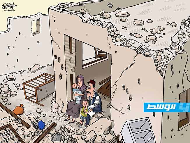 كاركاتير خيري - مدنيون تحت القصف
