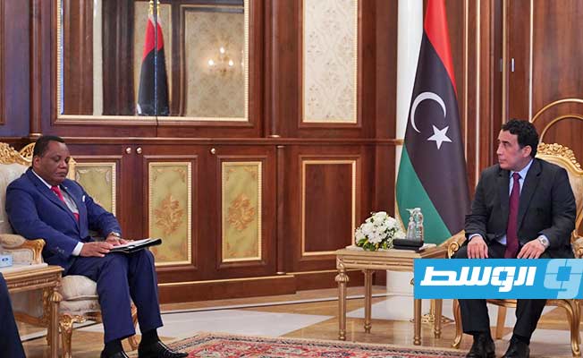 المنفي يبحث مع وزير خارجية الكونغو تطورات الأوضاع في ليبيا