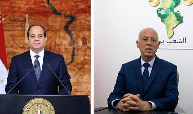 السيسي وقيس سعيد يؤكدان «الحرص الكامل» على الحل السياسي للأزمة الليبية