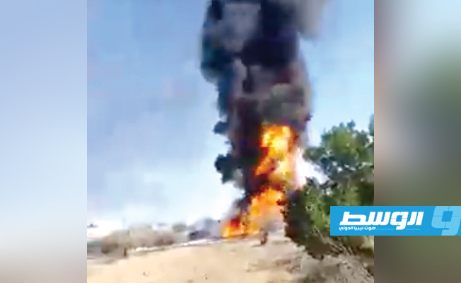 انفجار خط غاز في منطقة الحشان