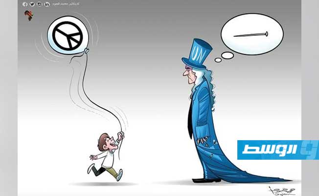 من أعمال فنان الكاريكاتير محمد قجوم (بوابة الوسط)