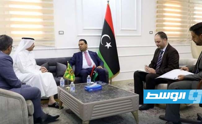 لقاء العابد مع مدير عام منظمة العمل العربية فايز المطيري في طرابلس، الأحد 23 يوليو 2023. (وزارة العمل والتأهيل)