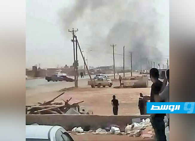 صورة أولية لموقع الحادث بمنطقة سيدي خليفة شرق بنغازي. (الإنترنت)