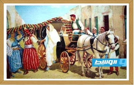 زفة العروس ايام العربيات التي تجرها الخيول