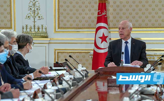 أول اجتماع للحكومة التونسية الجديدة، الخميس، 14 أكتوبر 2021 (الرئاسة التونسية)