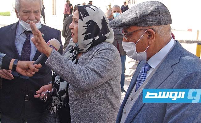 الوقفة التضامنية أمام مقر المركز الليبي للمحفوظات في طرابلس. (صفحة المركز على فيسبوك)