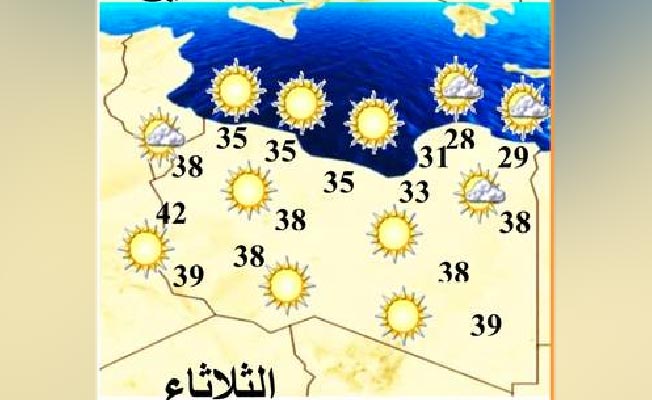 الأرصاد: كتلة هوائية ساخنة على أغلب مناطق غرب ليبيا