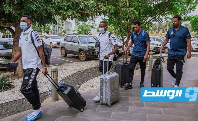 فريق الأهلي طرابلس يصل العاصمة. (صفحة الأهلي طرابلس عبر فيسبوك)