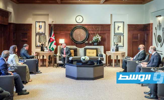 لقاء ملك الأردن عبدالله بن الحسين والدبيبة، الأحد 29 أغسطس 2021. (بترا)