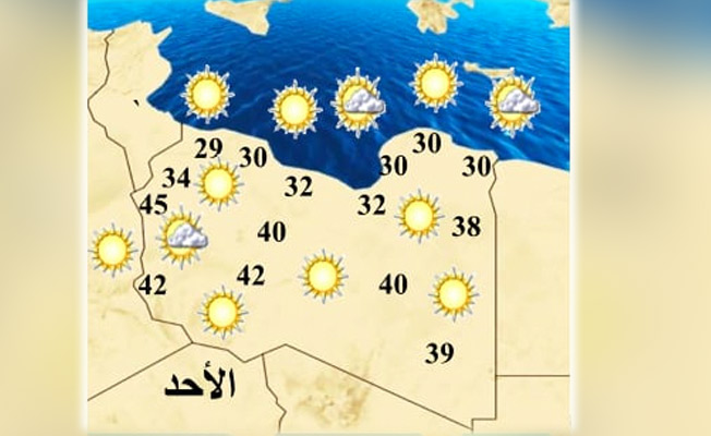 حالة الطقس المتوقعة في ليبيا اليوم (الأحد 11 يوليو 2021)