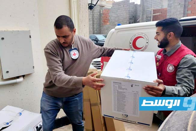 Red Crescent branch in Zawiya receives medical support from the Red Cross days after the city witnessed clashes
