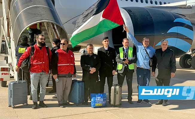 قافلة إغاثة ليبية قبل انطلاقها إلى مطار العريش، 27 ديسمبر 2023. (بلدية مصراتة)