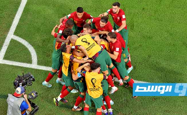 لاعبو البرتغال يحتفلون بالفوز على غانا في كأس العالم، 24 نوفمبر 2022 (الإنترنت)