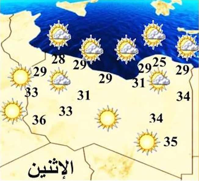 حالة الطقس المتوقعة في ليبيا (السبت 1 أكتوبر 2022)