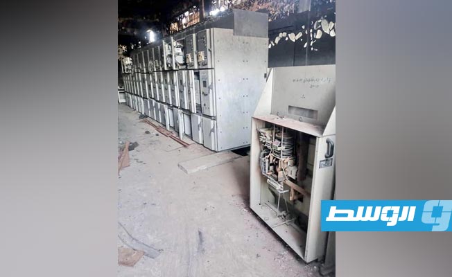 محطة الكهرباء بمفترق السواني في الجفارة التي تعرضت للسرقة والتخريب. (الشركة العامة للكهرباء)