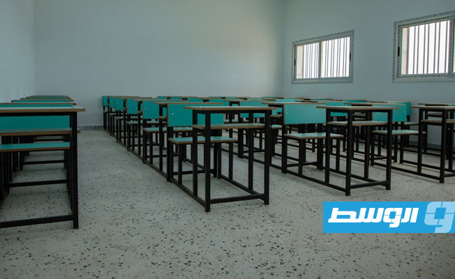 أحد فصول المدرسة النموذجية بمنطقة الكويفية في بنغازي. (بلدية بنغازي)