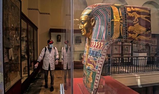تعقيم المتحف المصري في وسط القاهرة